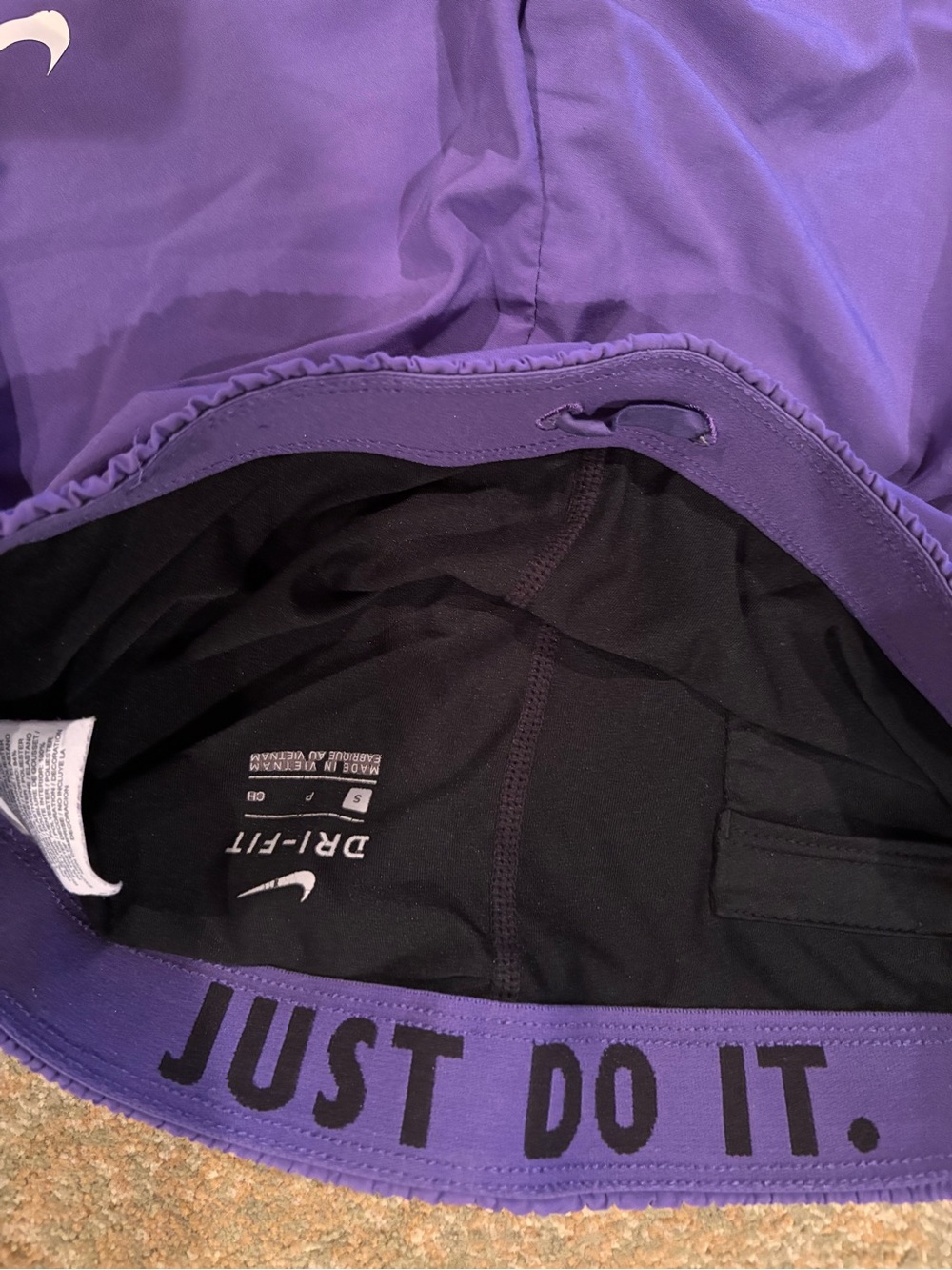 Nike Dri-FIT Purple Running Shorts Women’s Small Built-In Short Liner - Picture 4 of 11